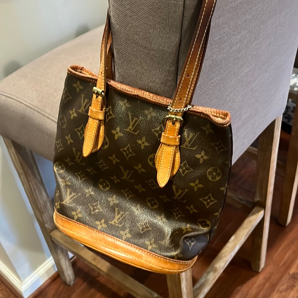 Louis Vuitton mini monogrammed bucket bag